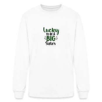 Chanceux d’être grande soeur - Bonne grande soeur, frère - - T-shirt à manches longues Homme - blanc - Devant