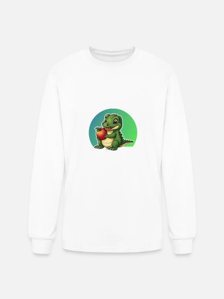 Alligator Apple Cute - Men's Long Sleeve T-Shirt - white