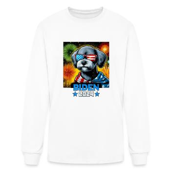 President Biden Schnoodle Dog - Men's Long Sleeve T-Shirt - white - Front