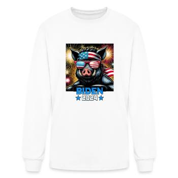 President Biden 2024 Boar - Men's Long Sleeve T-Shirt - white - Front