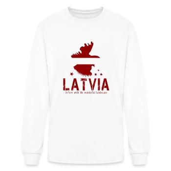 Latvia, Latvian, flag of Latvia - Men's Long Sleeve T-Shirt - white - Front