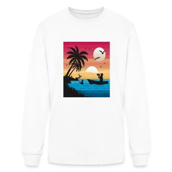 Tourist in tropical sunset - Men's Long Sleeve T-Shirt - white - Front