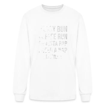 Maman vie Messy Bun Café Courir Gangsta Rap J’ai besoin d’un - T-shirt à manches longues Homme - blanc - Devant