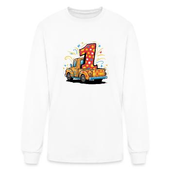 1st Birthday Monster Truck - Men's Long Sleeve T-Shirt - white - Front