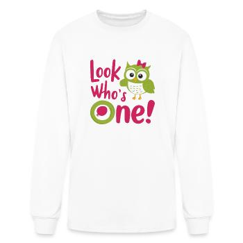 1st Birthday Owl - Men's Long Sleeve T-Shirt - white - Front