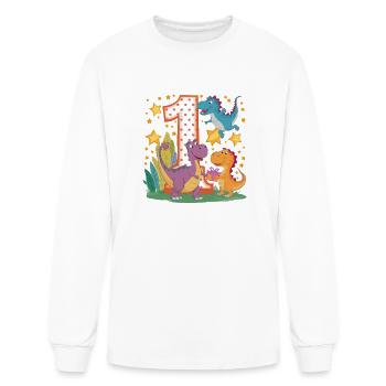 1st Birthday First Birthday Dinosaurs - Men's Long Sleeve T-Shirt - white - Front
