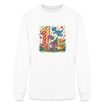 1st Birthday First Birthday Dinosaurs - Men's Long Sleeve T-Shirt - white - Front