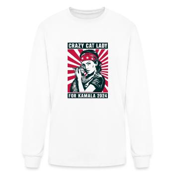 Crazy Cat Lady For Kamala 2024 - Men's Long Sleeve T-Shirt - white - Front