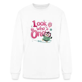 1st Birthday Owl - Men's Long Sleeve T-Shirt - white - Front