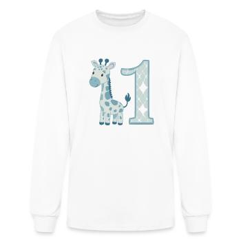 1st birthday giraffe - Men's Long Sleeve T-Shirt - white - Front