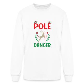 Funny North Pole Dancer Merry Christmas Reindeer - Men's Long Sleeve T-Shirt - white - Front