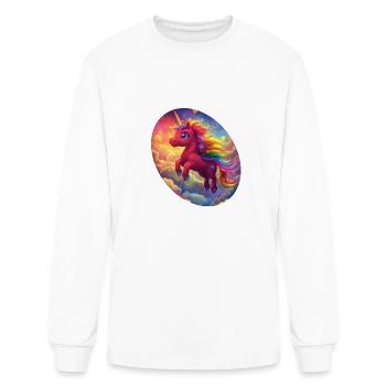 Funny unicorn headband adult and children unicorn. - Men's Long Sleeve T-Shirt - white - Front