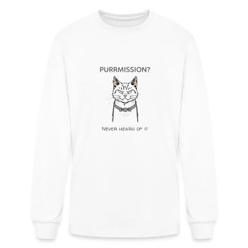 Purrmission? - Men's Long Sleeve T-Shirt - white - Front