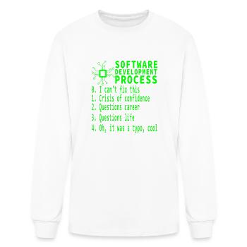 Software Development Process Funny Coding Humor - Men's Long Sleeve T-Shirt - white - Front