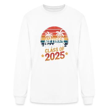 Retired Teacher Class Of 2025 School Retirement - Men's Long Sleeve T-Shirt - white - Front