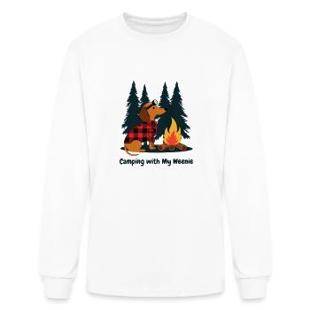 Dachshund wiener camping - Men's Long Sleeve T-Shirt - white - Front