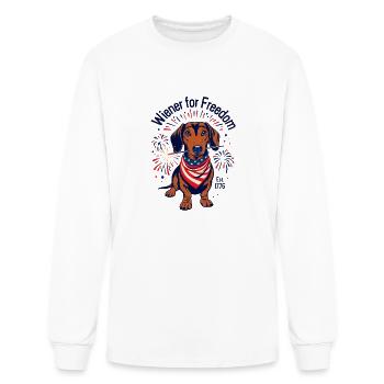Dachshund Wiener for Freedom - Men's Long Sleeve T-Shirt - white - Front