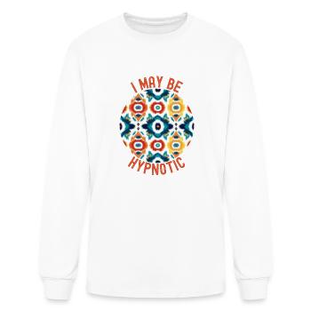 I May Be Hypnotic – Vibrant Adras Pattern - Men's Long Sleeve T-Shirt - white - Front
