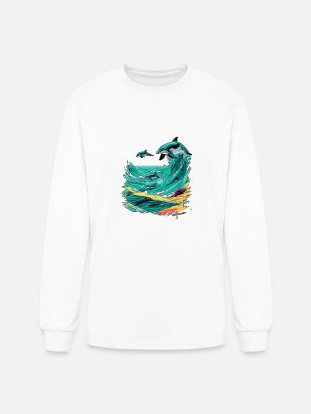 Pixel Beach CRT Dreams - Men's Long Sleeve T-Shirt - white