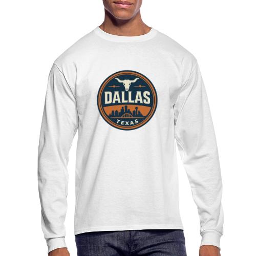 Vintage Dallas Texas Western Skyline Retro Cowboy - Men's Long Sleeve T-Shirt