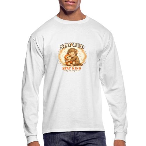 Stay Wild Stay Kind Punch Monkey Hug - Men's Long Sleeve T-Shirt