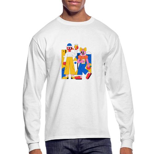 Bold Geometric Duo Pop Art - Men's Long Sleeve T-Shirt