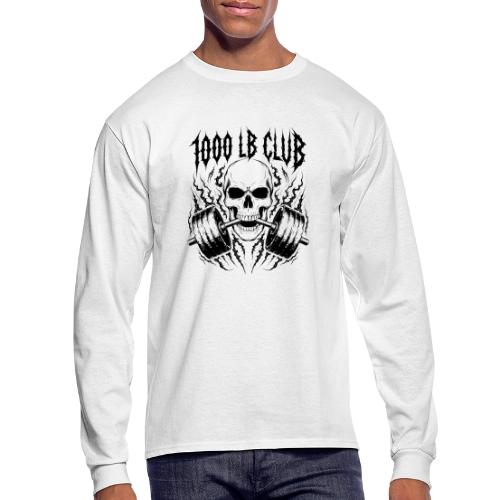 1000 LB Club Skull Barbell Powerlif - Men's Long Sleeve T-Shirt