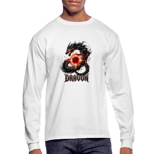 Dravon Fire Dragon Dark Fantasy Graphic T-Shirt - Men's Long Sleeve T-Shirt
