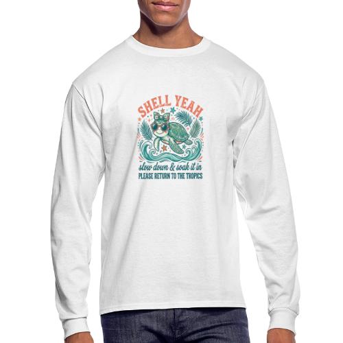 Shell Yeah Sea Turtle Beach Vibes - Men's Long Sleeve T-Shirt