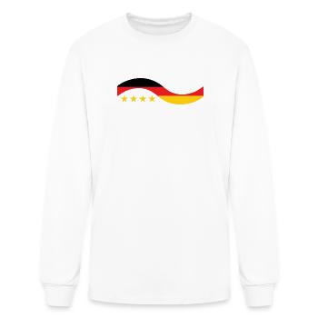Germany Flag Curve - 4 Stars Champion - Men's Long Sleeve T-Shirt - white - Front