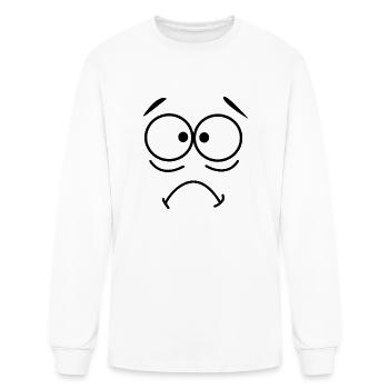 sad comic face - Men's Long Sleeve T-Shirt - white - Front