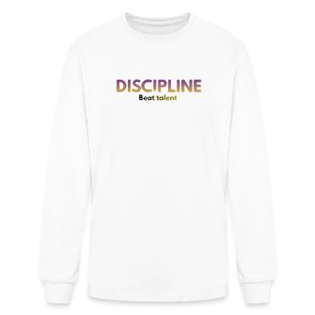 Discipline Beat Talent - Men's Long Sleeve T-Shirt - white - Front