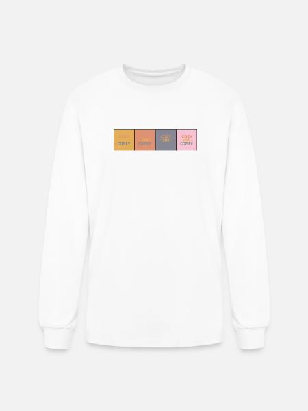 Cozy Comfy Quad Panels - Men's Long Sleeve T-Shirt - white