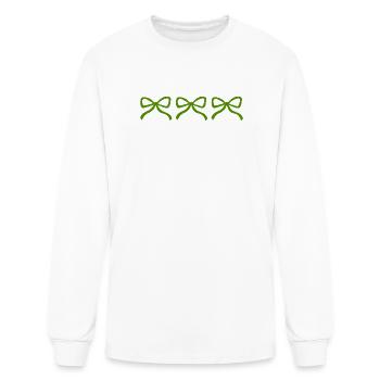 Emerald Bow Trio Pattern - Men's Long Sleeve T-Shirt - white - Front