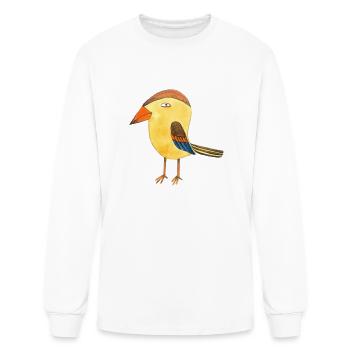 Couleur de l'oiseau jaune - T-shirt à manches longues Homme - blanc - Devant
