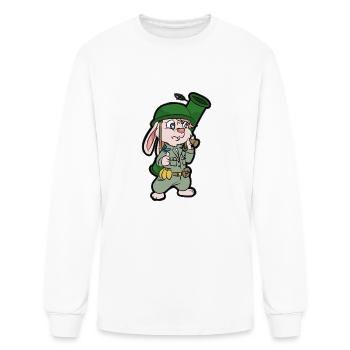 CUTE BUNNY WITH BAZOOKA Soldier Pacifist Private - Men's Long Sleeve T-Shirt - white - Front