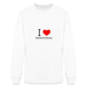 Swimming Funny Saying I Love Breaststroke - Men's Long Sleeve T-Shirt - white - Front