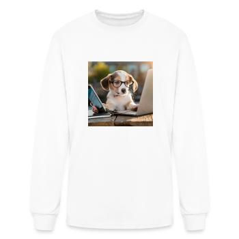 Intelligent dog - Men's Long Sleeve T-Shirt - white - Front