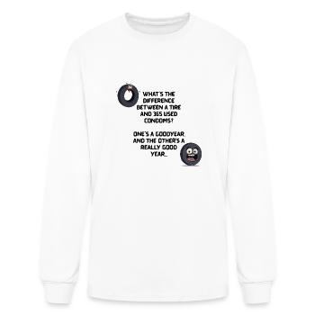 Used condoms joke, funny, humour, dirty jokes. - Men's Long Sleeve T-Shirt - white - Front