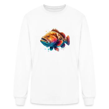Mérou goliath de l’Atlantique - T-shirt à manches longues Homme - blanc - Devant
