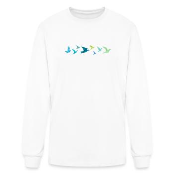Migration of origami birds - Men's Long Sleeve T-Shirt - white - Front