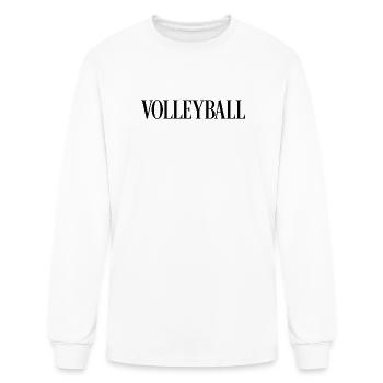 Volleyball Shirt | Bold Serif Volleyball Type - Men's Long Sleeve T-Shirt - white - Front