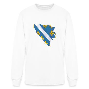 Bosnia map with flag - Men's Long Sleeve T-Shirt - white - Front