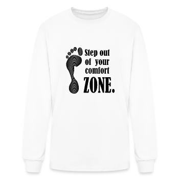 Step out of your comfort ZONE Slogen design. - Men's Long Sleeve T-Shirt - white - Front