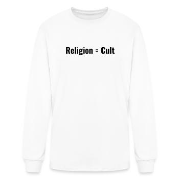 Religion = Cult - Men's Long Sleeve T-Shirt - white - Front