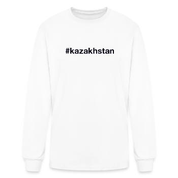 Kazakhstan Hashtag - Men's Long Sleeve T-Shirt - white - Front