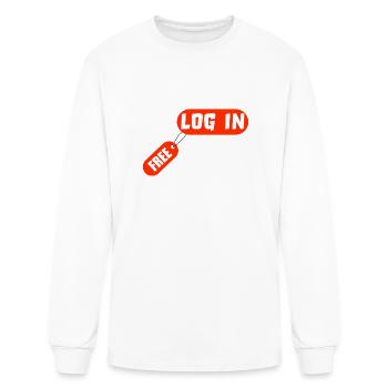 Log In For Free - Men's Long Sleeve T-Shirt - white - Front