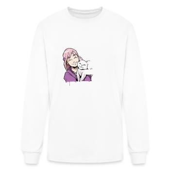 Cat cat lovers cat face - Men's Long Sleeve T-Shirt - white - Front