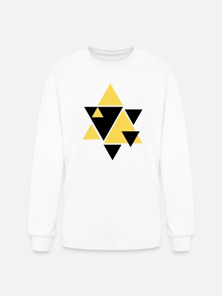 Geometric Golden Triangle Art - Men's Long Sleeve T-Shirt - white