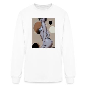 Retro Pinup Circle Print - Men's Long Sleeve T-Shirt - white - Front